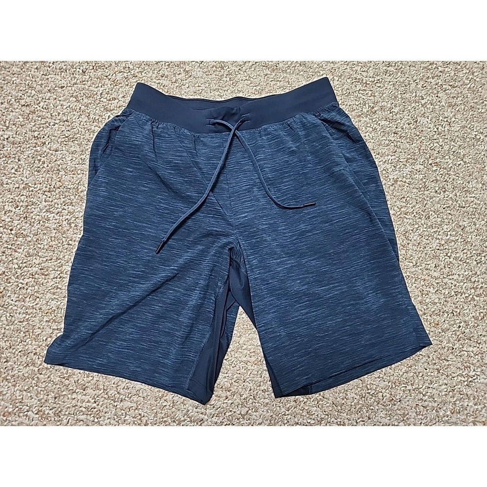 Lululemon THE Short Mens Medium Blue Heathered Lined Athletic Shorts‎ 30x10